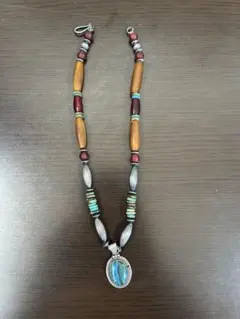 ￼ STERLING ターコイズネックレス シルバー925ビーズ ナバホ