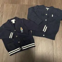ポロベア刺繍 ネイビー カーディガン 2点セット ラルフローレン