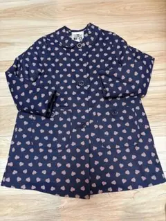 BONTON ネイビー ハート柄 コート 8Ｙ　美品