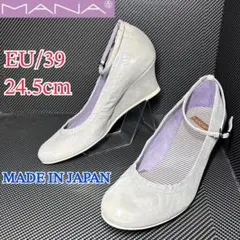 ✨美品✨MANA マナ ウェッジソール パンプス 日本製 シルバー 24.5cmのサムネイル
