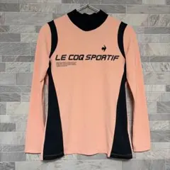 ルコックゴルフ ロゴハイネック長袖シャツ モックネック ピンク レディース M