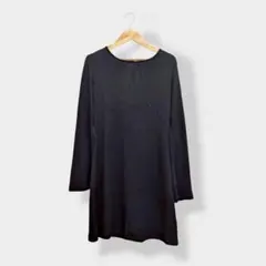 H&M DIVIDED ディバイデッド 薄手 ニット ワンピース ブラック Mのサムネイル