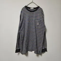 希少 カルバンクライン 90s マルチボーダー ロンT ロングTシャツ (L)のサムネイル