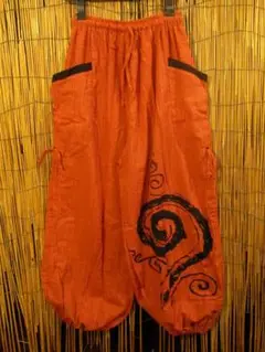 【ＳＡＬＥ】⑭新品＊コットン素材＊渦巻きプリント＊カーゴタイプ＊アラジンパンツ