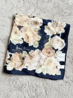 【全新品】NINA RICCI シルク100% 花柄スカーフ 105cm