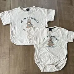80/100manina お揃いTシャツロンパース セット