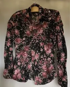 MURDER LICENSE ネオお兄系 花柄 総柄 フックボタン 長袖シャツ