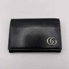 GUCCI 名刺入れ　カードケース　GGマーモント　　ブラック　665453