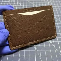 ２ポケットカードケース本革チョコブラウン