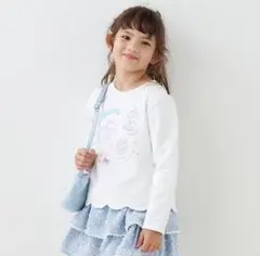 ☆新品未使用☆メゾピアノ 遊園地刺しゅう 裾スカラップトレーナー ピンク 120