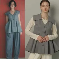 andequal collar design peplum tops - メルカリ