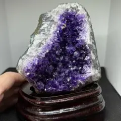 まもなくお休み009 アメジストクラスター【台座付き】