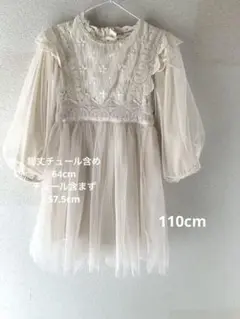 刺繍 チュールワンピース