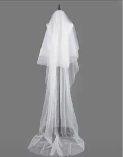 二層式ホワイトウェディングベール