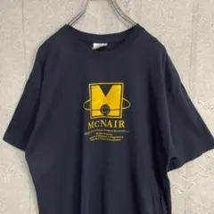 ヘインズ　企業ロゴ　McNAIR 両面プリント　ネイビーTシャツ　L