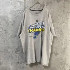 USA古着 NHL プリント デザインTシャツ 半袖 XLサイズ グレーのサムネイル