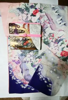 正絹　振袖　振り袖　フルセット　成人式　着物　長襦袢　帯揚げ　帯締め　重ね衿
