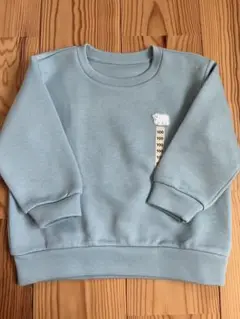 新品未使用　無印良品　ベビー　あたまするっと刺繍二重編みスウェットシャツ　100