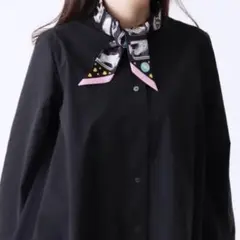 【cccmalie】 シーマリー パフスリーブ長袖 ブラウス シャツ BLACK