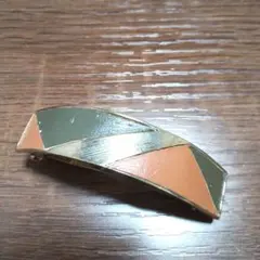 幾何学模様 バレッタ オレンジ グリーン