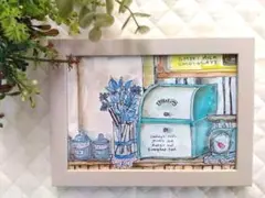 手描きイラスト原画☆ペパーミント　Bread　BOX　ブレッドボックス