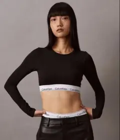 新品タグ付　カルバンクライン JENNIE着用☆ライトリーラインバンドゥ S 黒 新品タグ付 カルバンクライン JENNIE着用☆ライトリーラインバンドゥ S