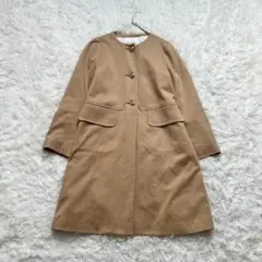IENA イエナ ロングコート ノーカラー 金ボタン ベージュ 36サイズ