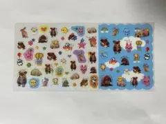 【平成レトロ】キラキラ ホログラムシール 透明 犬 ウサギ 当時物