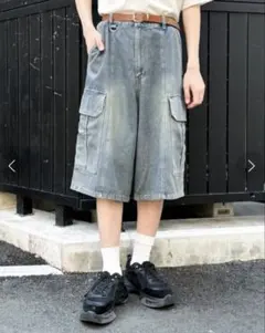 ALAND 3.3 Field Trip ワイドデニムハーフパンツ