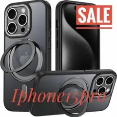 iPhone15proケース　 ワイヤレス充電 ブラック MagSafe対応