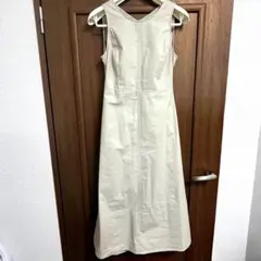 GU リネンブレンドバックオープンワンピース(ノースリーブ) Sサイズ