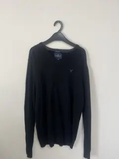 AMERICAN EAGLE ブラック Vネックセーター XS