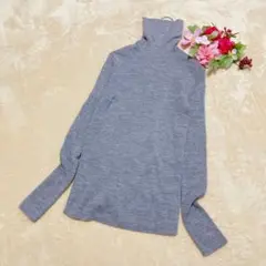 【UNIQLOユニクロ】エクストラメリノリブタートルネックセーター長袖グレーM