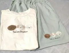 チュチュアンナ 綿 100％ 犬 刺繍 パジャマ上下セット