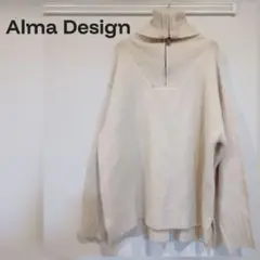 Alma Design/アルマデザイン ハーフジップニットプルオーバー