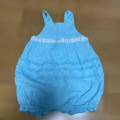 ジャニーアンドジャック 水色 フリル付きロンパース