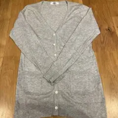 グレー ニットカーディガン 長袖