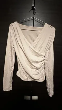 Dazy カシュクール 長袖トップス ベージュ M