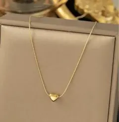【新品未使用】 アレルギー対応　ステンレス製　ゴールド　ハート　ネックレス