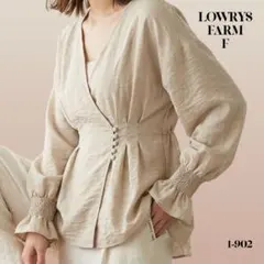 【LOWRYS FARM】くるみボタン カシュクールブラウス アイボリー Fのサムネイル