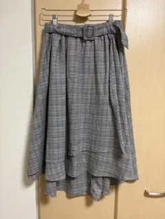 AFRICATARO フレアスカート グレー　チェック　オールシーズン　秋