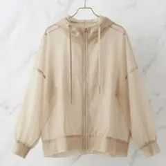 新品✨️ シアー パーカー レディース 薄手 フード付き ジップアップ UV対策