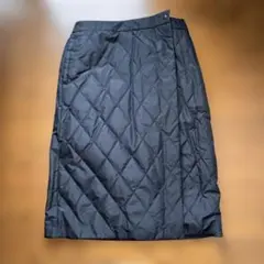 中綿入り　巻きスカート　黒のサムネイル