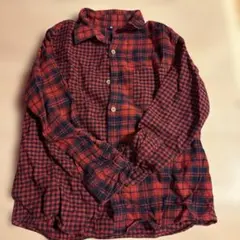 UNIQLO 赤黒チェック 長袖シャツ 140
