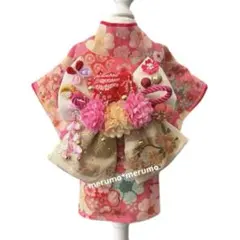 犬服 ハンドメイド着物 XS サイズ 花柄 ピンク