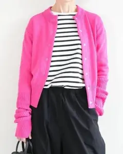 シンゾーン　COTTON LONG RIB CARDIGAN PINK
