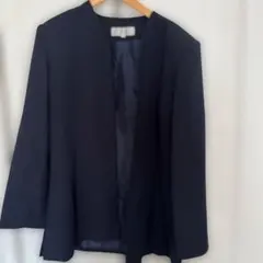 日本製ノーカラージャケット ネイビー　13号