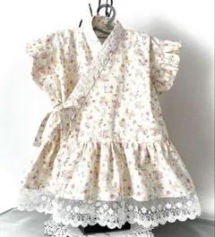 ハンドメイド　甚平キュロット、フリルパンツ選択可120サイズ