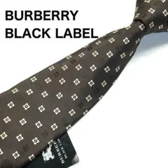 【新品タグ付き✨】バーバリーブラックレーベル ネクタイ ブラウン 小紋柄 シルク