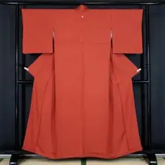 躾糸付未使用　唐紅色　モダンな赤　正絹色無地　155cm　a105